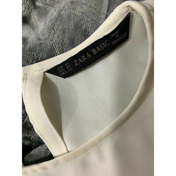 Zara Womens Solid White Crew Neck Tank Top Blouse Xs - Picture 5 of 7